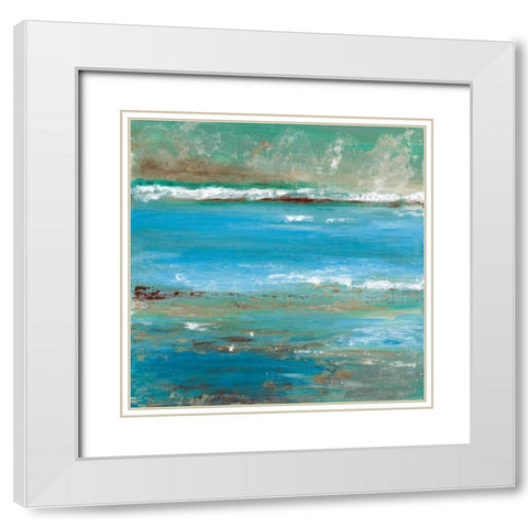 Tidal Pool I White Modern Wood Framed Art Print with Double Matting by Tava Studios