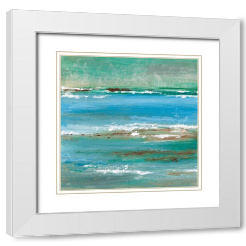 Tidal Pool II White Modern Wood Framed Art Print with Double Matting by Tava Studios