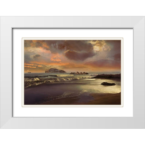 Catalina Dusk White Modern Wood Framed Art Print with Double Matting by Calascibetta, Mike