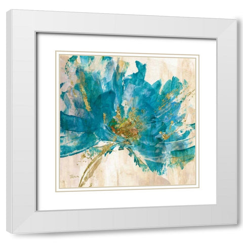 Blue Infusion I White Modern Wood Framed Art Print with Double Matting by Craven, Katrina
