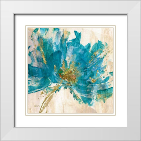 Blue Infusion I White Modern Wood Framed Art Print with Double Matting by Craven, Katrina