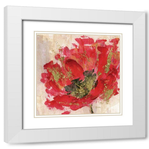 Red Infusion II White Modern Wood Framed Art Print with Double Matting by Craven, Katrina