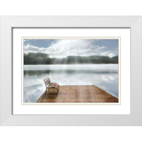 One Moment in Time White Modern Wood Framed Art Print with Double Matting by Weisz, Irene