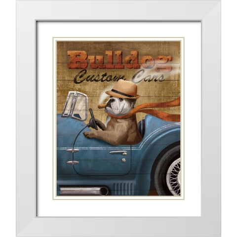 Bull Dog Custom White Modern Wood Framed Art Print with Double Matting by Knutsen, Conrad