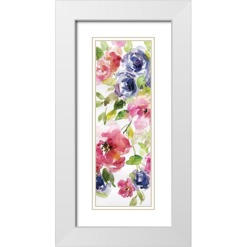 Watercolor Cascade I White Modern Wood Framed Art Print with Double Matting by Robinson, Carol