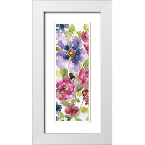 Watercolor Cascade II White Modern Wood Framed Art Print with Double Matting by Robinson, Carol