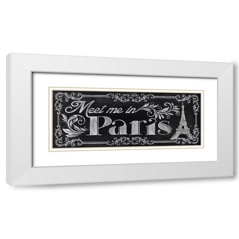 Meet Me in Paris White Modern Wood Framed Art Print with Double Matting by Knutsen, Conrad