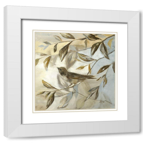 Spring Fling II White Modern Wood Framed Art Print with Double Matting by Nan