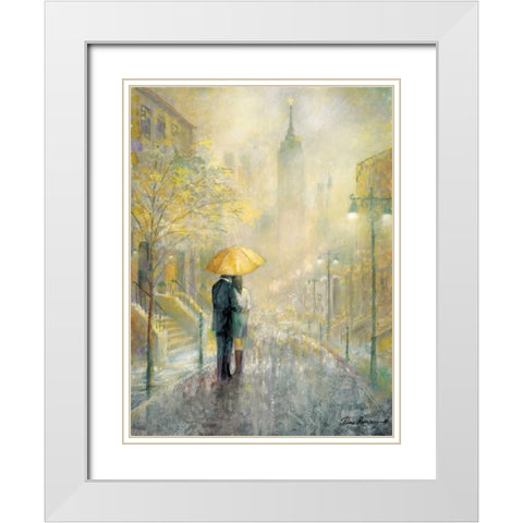 City Romance I White Modern Wood Framed Art Print with Double Matting by Manning, Ruane