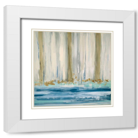 Mountain Water II White Modern Wood Framed Art Print with Double Matting by Jill, Susan