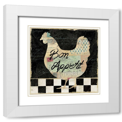 French Hen White Modern Wood Framed Art Print with Double Matting by Robinson, Carol