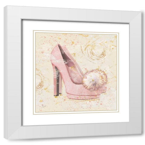 Femininity I White Modern Wood Framed Art Print with Double Matting by Nan