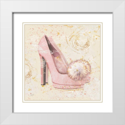 Femininity I White Modern Wood Framed Art Print with Double Matting by Nan