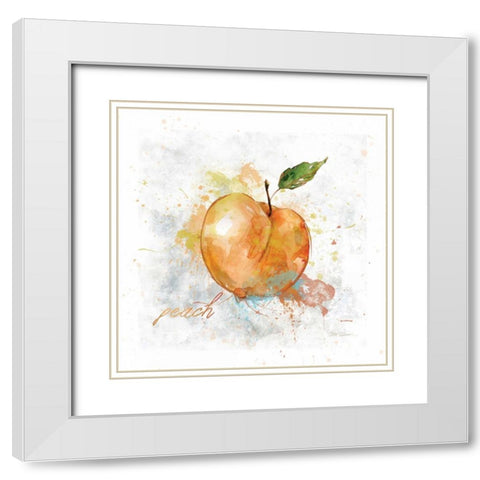 Fresh Peach White Modern Wood Framed Art Print with Double Matting by Robinson, Carol