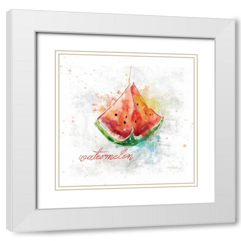 Fresh Watermelon White Modern Wood Framed Art Print with Double Matting by Robinson, Carol