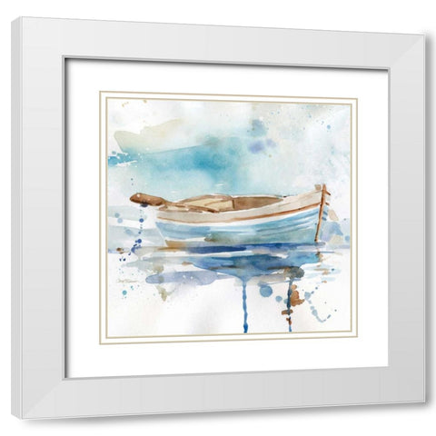 Malibu Marina I White Modern Wood Framed Art Print with Double Matting by Robinson, Carol
