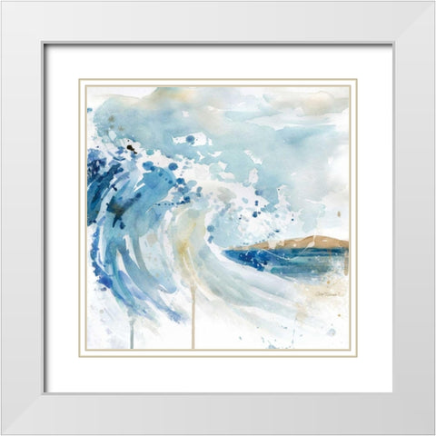 Malibu Surf I White Modern Wood Framed Art Print with Double Matting by Robinson, Carol