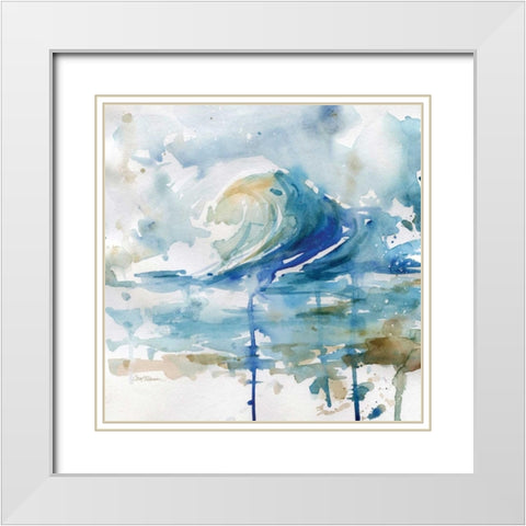Malibu Surf II White Modern Wood Framed Art Print with Double Matting by Robinson, Carol