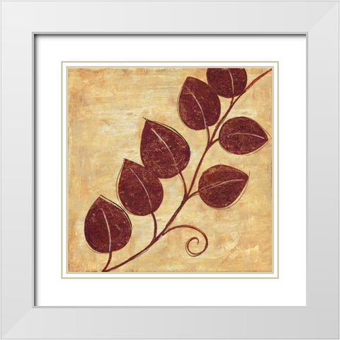 Marsala Moment IV White Modern Wood Framed Art Print with Double Matting by Tava Studios