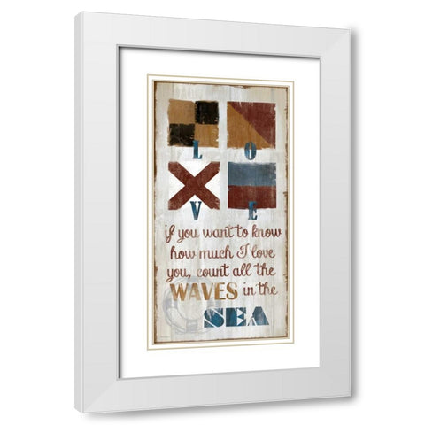 Nautical Love White Modern Wood Framed Art Print with Double Matting by Robinson, Carol
