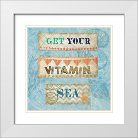 Get Your Vitamin Sea White Modern Wood Framed Art Print with Double Matting by Nan