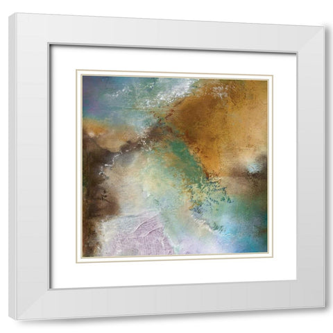 Moonstone III White Modern Wood Framed Art Print with Double Matting by Olson, Norm