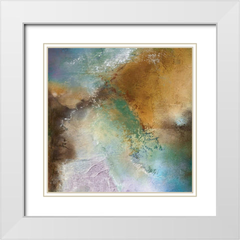Moonstone III White Modern Wood Framed Art Print with Double Matting by Olson, Norm