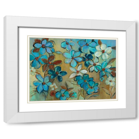 Field of Blue White Modern Wood Framed Art Print with Double Matting by Robinson, Carol