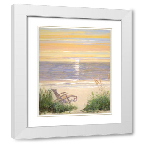 Beach at Sunset I White Modern Wood Framed Art Print with Double Matting by Swatland, Sally