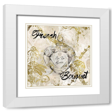 Fench Bouquet White Modern Wood Framed Art Print with Double Matting by Robinson, Carol