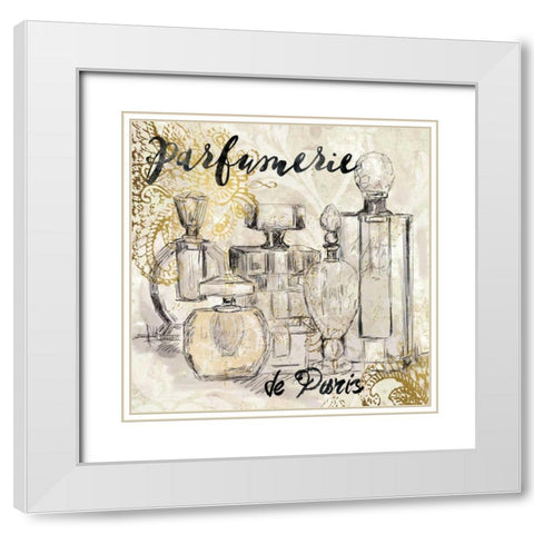 Parfumerie de White Modern Wood Framed Art Print with Double Matting by Robinson, Carol