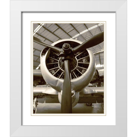WWII Fighter White Modern Wood Framed Art Print with Double Matting by Bibikow, Walter