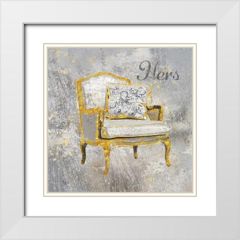 Hers White Modern Wood Framed Art Print with Double Matting by Nan