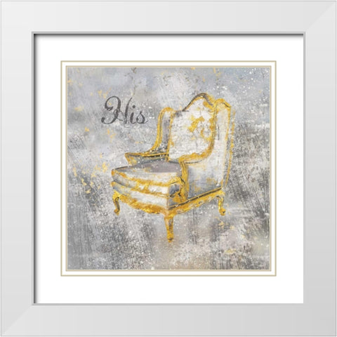 His White Modern Wood Framed Art Print with Double Matting by Nan