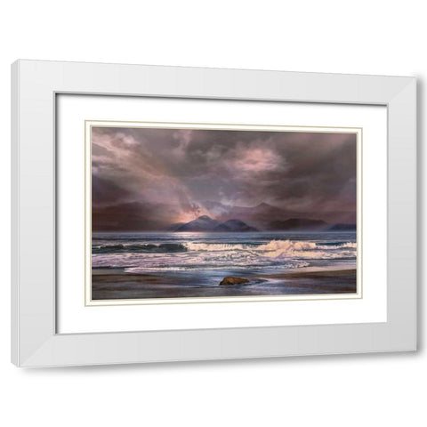 Escape White Modern Wood Framed Art Print with Double Matting by Calascibetta, Mike