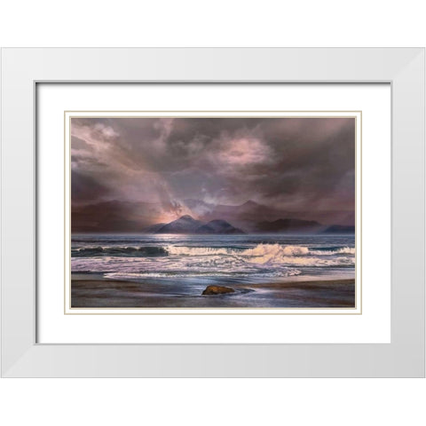Escape White Modern Wood Framed Art Print with Double Matting by Calascibetta, Mike