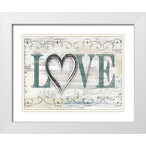Shabby Chic Love White Modern Wood Framed Art Print with Double Matting by Donovan, Kelly