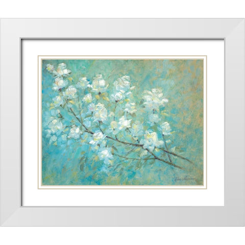 Wild Rose Blossom White Modern Wood Framed Art Print with Double Matting by Manning, Ruane