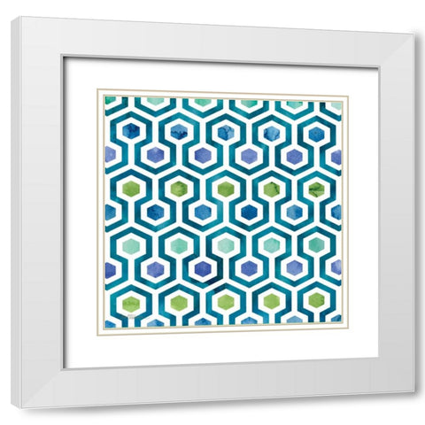 Zinga 8 White Modern Wood Framed Art Print with Double Matting by Robinson, Carol