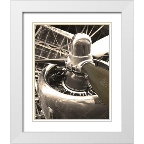 DC 4 Aircraft White Modern Wood Framed Art Print with Double Matting by Brack, Dennis