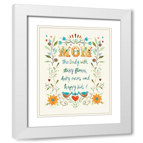 Mom White Modern Wood Framed Art Print with Double Matting by Robinson, Carol