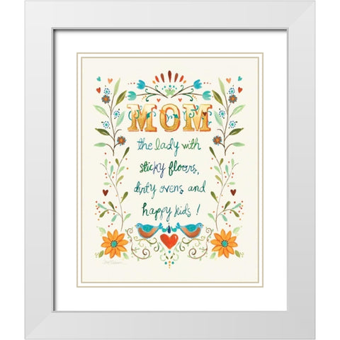 Mom White Modern Wood Framed Art Print with Double Matting by Robinson, Carol