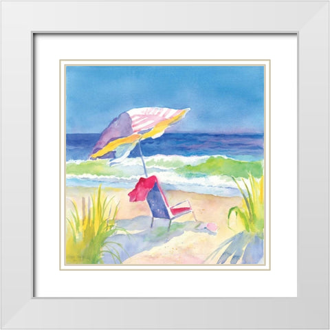 Beach Bliss I White Modern Wood Framed Art Print with Double Matting by Troise Heidel, Theresa