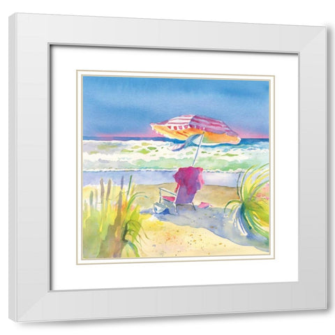 Beach Bliss II White Modern Wood Framed Art Print with Double Matting by Troise Heidel, Theresa