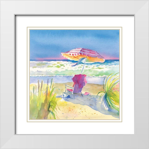 Beach Bliss II White Modern Wood Framed Art Print with Double Matting by Troise Heidel, Theresa