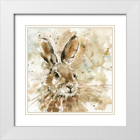 Hare In Spring White Modern Wood Framed Art Print with Double Matting by Robinson, Carol