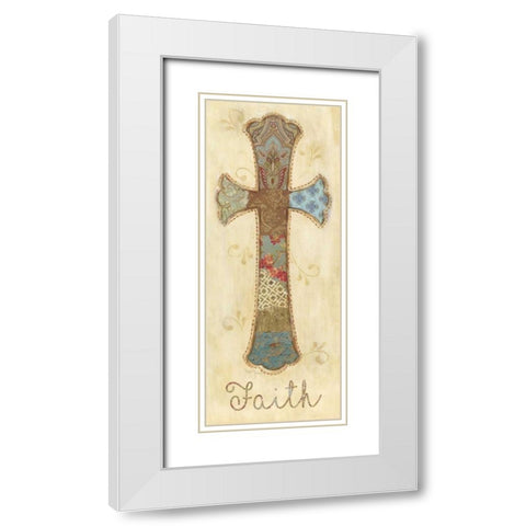 Faith White Modern Wood Framed Art Print with Double Matting by Tava Studios