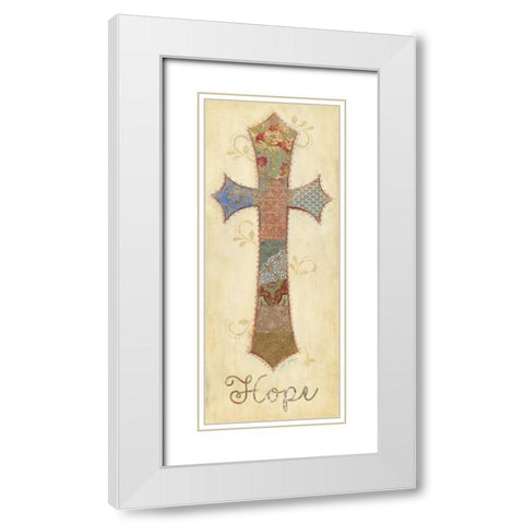 Hope White Modern Wood Framed Art Print with Double Matting by Tava Studios