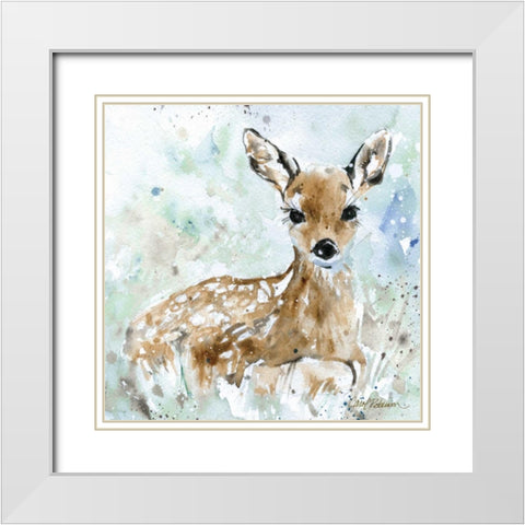 Fawn White Modern Wood Framed Art Print with Double Matting by Robinson, Carol