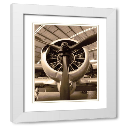 WW II Fighter White Modern Wood Framed Art Print with Double Matting by Delimont, Danita